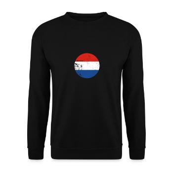 Netherlands Vintage Dutch Flag - Unisex Sweatshirt - black - Front - Alina (178cm) & Michal (187cm)