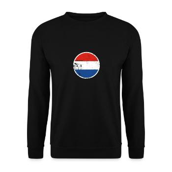 Netherlands Vintage Dutch Flag - Unisex Sweatshirt - black - Front - Alina (178cm) & Michal (187cm)