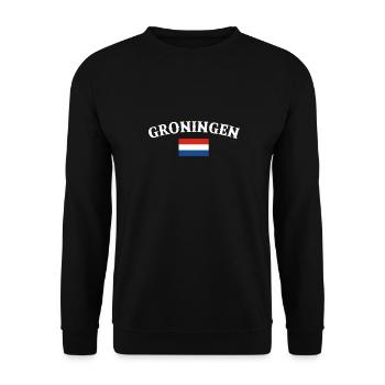 Groningue Pays-Bas Drapeau néerlandais - Sweat-shirt Unisexe - noir - Devant - Alina (178cm) & Michal (187cm)