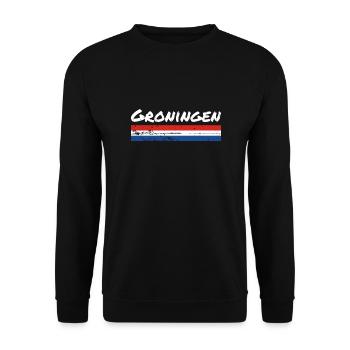 Groningue Pays-Bas Drapeau néerlandais - Sweat-shirt Unisexe - noir - Devant - Alina (178cm) & Michal (187cm)
