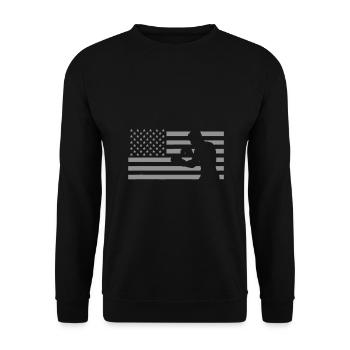 Amerikanische Flagge Boxer, Boxen - Unisex Pullover - Schwarz - Vorne - Alina (178cm) & Michal (187cm)