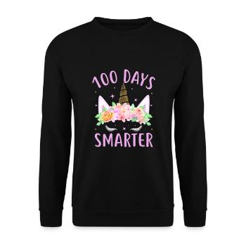 100 Days Smarter Unicorn Kids Costume 100th Day - Unisex Sweatshirt - black - Front - Alina (178cm) & Michal (187cm)
