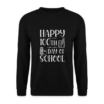 100th Day of School Teachers Kids Child - Unisex Sweatshirt - black - Front - Alina (178cm) & Michal (187cm)