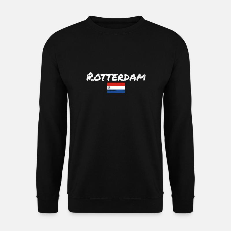 Rotterdam, Pays-Bas, Drapeau d’époque - Sweat-shirt Unisexe - noir