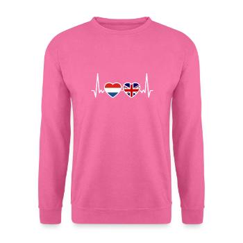 Netherlands UK Heartbeat Flag Dutch - Unisex Sweatshirt - pink - Front