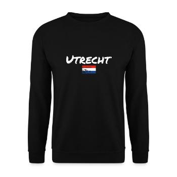 Utrecht Netherlands Vintage Dutch Flag - Unisex Sweatshirt - black - Front - Alina (178cm) & Michal (187cm)