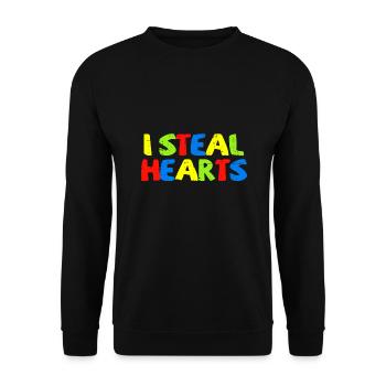 Kinder, die ich stehle, Herzen, Trex, Dinosaurier, Baby, Jungen, Autismus - Unisex Pullover - Schwarz - Vorne - Alina (178cm) & Michal (187cm)