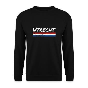 Utrecht Netherlands Vintage Dutch Flag - Unisex Sweatshirt - black - Front - Alina (178cm) & Michal (187cm)