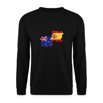 New Zealand Spain Flag New Zealand - Unisex Sweatshirt - black - Front - Alina (178cm) & Michal (187cm)
