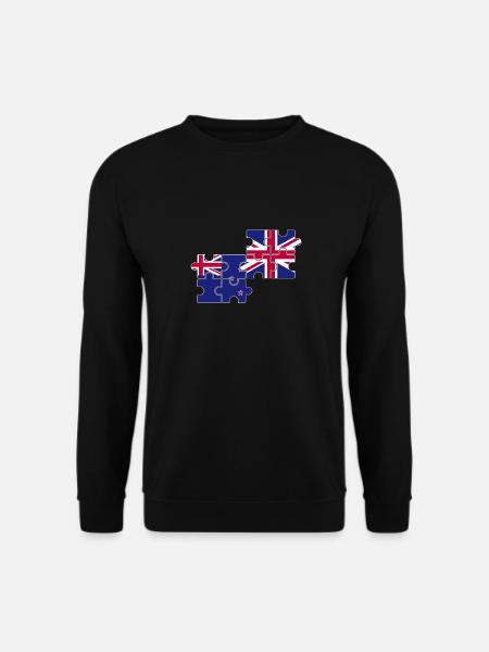 New Zealand UK Flag British New Zealand - Unisex Sweatshirt - black