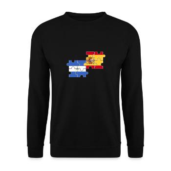 Nicaragua Spain Flag Spanish Nicaraguans - Unisex Sweatshirt - black - Front - Alina (178cm) & Michal (187cm)