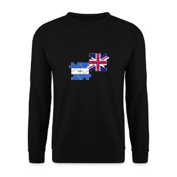Nicaragua UK Flag British Nicaraguan - Unisex Sweatshirt - black - Front - Alina (178cm) & Michal (187cm)