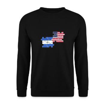 Nicaragua USA Flag American Nicaraguan - Unisex Sweatshirt - black - Front - Alina (178cm) & Michal (187cm)