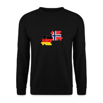 Norwegen Deutschland Flagge Deutsch Norweger - Unisex Pullover - Schwarz - Vorne - Alina (178cm) & Michal (187cm)