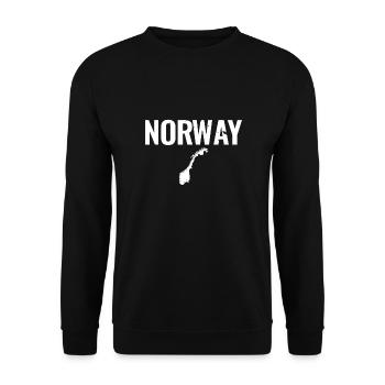 Norway Vintage Karte Norwegen Norwegische Norweger - Unisex Pullover - Schwarz - Vorne - Alina (178cm) & Michal (187cm)