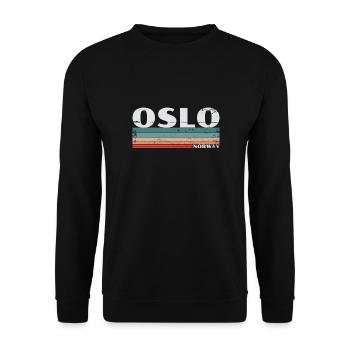 Oslo Norvège Rétro Vintage Norvège Norvégien - Sweat-shirt Unisexe - noir - Devant - Alina (178cm) & Michal (187cm)