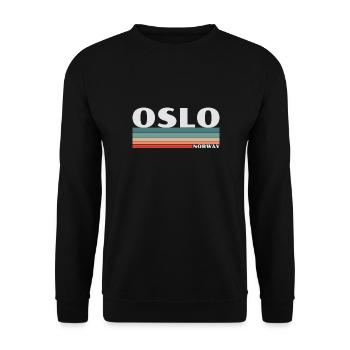 Oslo Norvège Rétro Norvège Norvégien Norvégien - Sweat-shirt Unisexe - noir - Devant - Alina (178cm) & Michal (187cm)