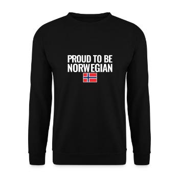 Proud To Be Norwegian Norway Norwegian Flag - Unisex Sweatshirt - black - Front - Alina (178cm) & Michal (187cm)