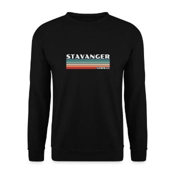 Stavanger, Norway, Retro, Norway, Norwegian - Unisex Sweatshirt - black - Front - Alina (178cm) & Michal (187cm)