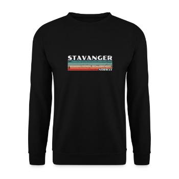 Stavanger Norway Retro Vintage Norway Norwegian - Unisex Sweatshirt - black - Front - Alina (178cm) & Michal (187cm)