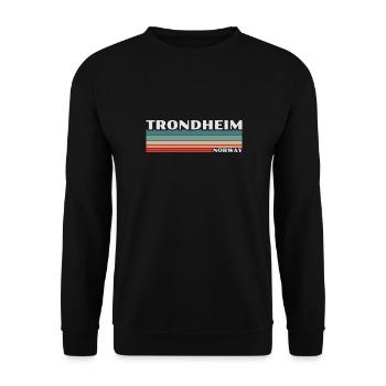 Trondheim Norway Retro Norwegen Norweger - Unisex Pullover - Schwarz - Vorne - Alina (178cm) & Michal (187cm)