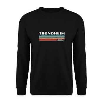 Trondheim Norway Retro Vintage Norwegen - Unisex Sweatshirt - black - Front - Alina (178cm) & Michal (187cm)