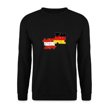 Austria Germany Vintage Flag - Unisex Sweatshirt - black - Front - Alina (178cm) & Michal (187cm)