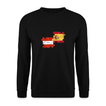 Austria Spain Vintage Flag Austrian - Unisex Sweatshirt - black - Front - Alina (178cm) & Michal (187cm)