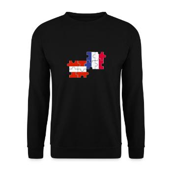 Autriche, France, drapeau, Autriche, - Sweat-shirt Unisexe - noir - Devant - Alina (178cm) & Michal (187cm)