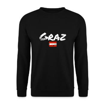 Graz Austria Vintage Austrian Flag - Unisex Sweatshirt - black - Front - Alina (178cm) & Michal (187cm)