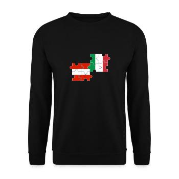 Austria Italy Flag Italian Austrian - Unisex Sweatshirt - black - Front - Alina (178cm) & Michal (187cm)