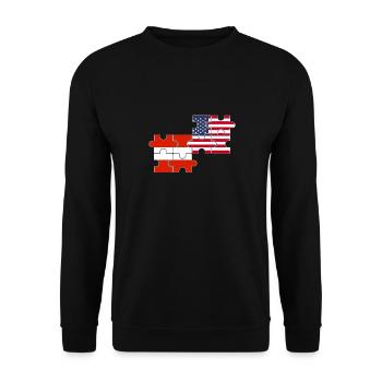 Austria USA Flag American Austria - Unisex Sweatshirt - black - Front - Alina (178cm) & Michal (187cm)