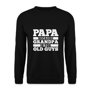 Cool Grand-père Art Pour Hommes Grand-Père Papa Parent - Sweat-shirt Unisexe - noir - Devant - Alina (178cm) & Michal (187cm)