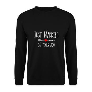 JE VIENS DE ME MARIER IL Y A 50 ANS 50ème mari femme - Sweat-shirt Unisexe - noir - Devant - Alina (178cm) & Michal (187cm)
