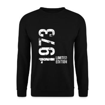 50. Geburtstag 50 Jahre Mann Frau - Unisex Pullover - Schwarz - Vorne - Alina (178cm) & Michal (187cm)