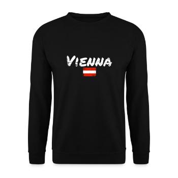 Vienna Austria Vintage Flag Austrian - Unisex Sweatshirt - black - Front - Alina (178cm) & Michal (187cm)