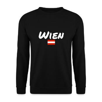 Vienna, Austria, Flag, Austria, Austria - Unisex Sweatshirt - black - Front - Alina (178cm) & Michal (187cm)