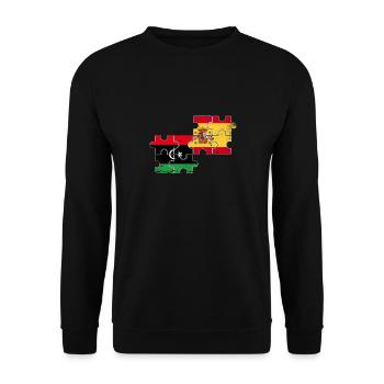 Libya Spain Vintage Flag Spanish Libyan - Unisex Sweatshirt - black - Front - Alina (178cm) & Michal (187cm)