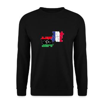 Libya France Flag French Libyan - Unisex Sweatshirt - black - Front - Alina (178cm) & Michal (187cm)