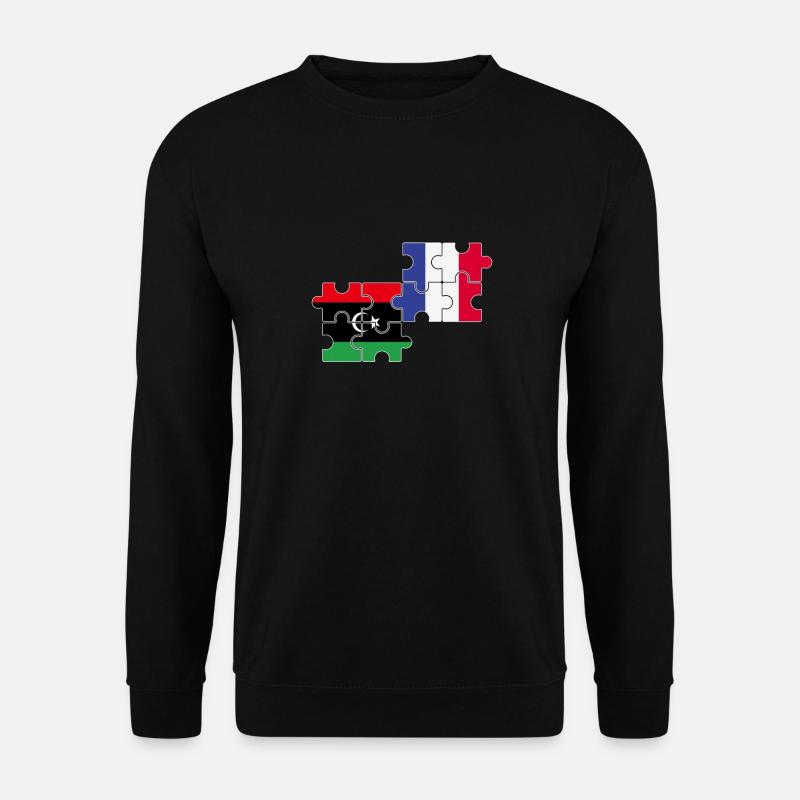 Libye France Drapeau Français Libyen - Sweat-shirt Unisexe - noir