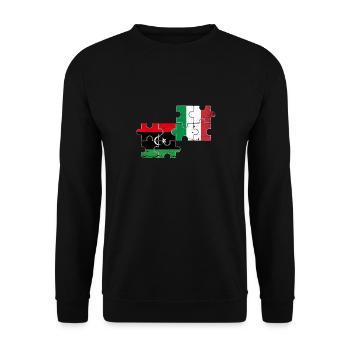 Libya Italy Vintage Flag Italian Libyan - Unisex Sweatshirt - black - Front - Alina (178cm) & Michal (187cm)