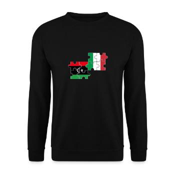 Libya Italy Flag Italian Libyan - Unisex Sweatshirt - black - Front - Alina (178cm) & Michal (187cm)