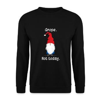 Lustiges Zwerg-T-Shirt, Gnope, nicht heute - Unisex Pullover - Schwarz - Vorne - Alina (178cm) & Michal (187cm)