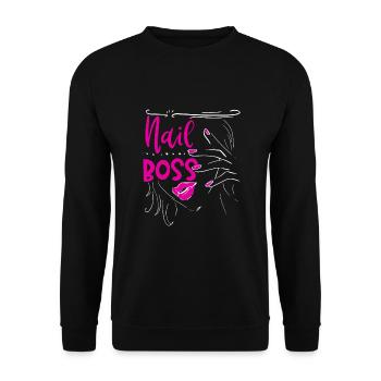 Nail Manager Manicurist Gift Nail Tech Artist - Unisex Sweatshirt - black - Front - Alina (178cm) & Michal (187cm)