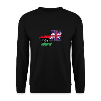 Libya UK Vintage Flag British Libyan - Unisex Sweatshirt - black - Front - Alina (178cm) & Michal (187cm)