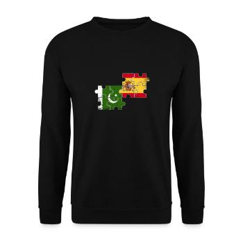 Pakistan Spain Vintage Flag Pakistani - Unisex Sweatshirt - black - Front - Alina (178cm) & Michal (187cm)