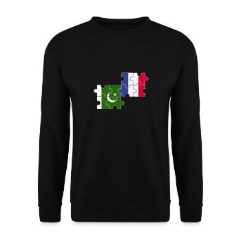 Pakistan France Flag French Pakistani - Unisex Sweatshirt - black - Front - Alina (178cm) & Michal (187cm)