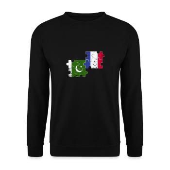 Pakistan France Vintage Flag Pakistani - Unisex Sweatshirt - black - Front - Alina (178cm) & Michal (187cm)