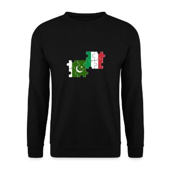Pakistan Italy Flag Italian Pakistani - Unisex Sweatshirt - black - Front - Alina (178cm) & Michal (187cm)