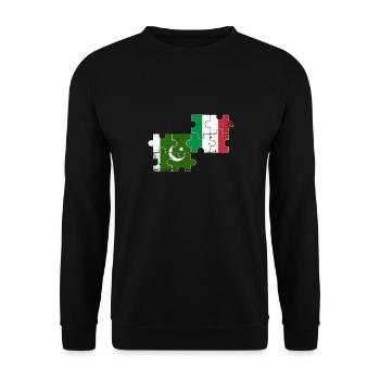 Pakistan Italy Vintage Flag Pakistani - Unisex Sweatshirt - black - Front - Alina (178cm) & Michal (187cm)
